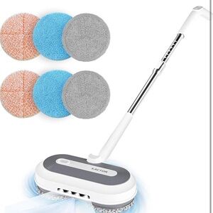 Cordless Electric Mop, Electric Spin Mop with Water Sprayer & LED Headlights,